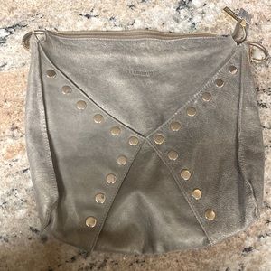 Hammitt grey crossbody with gold studs